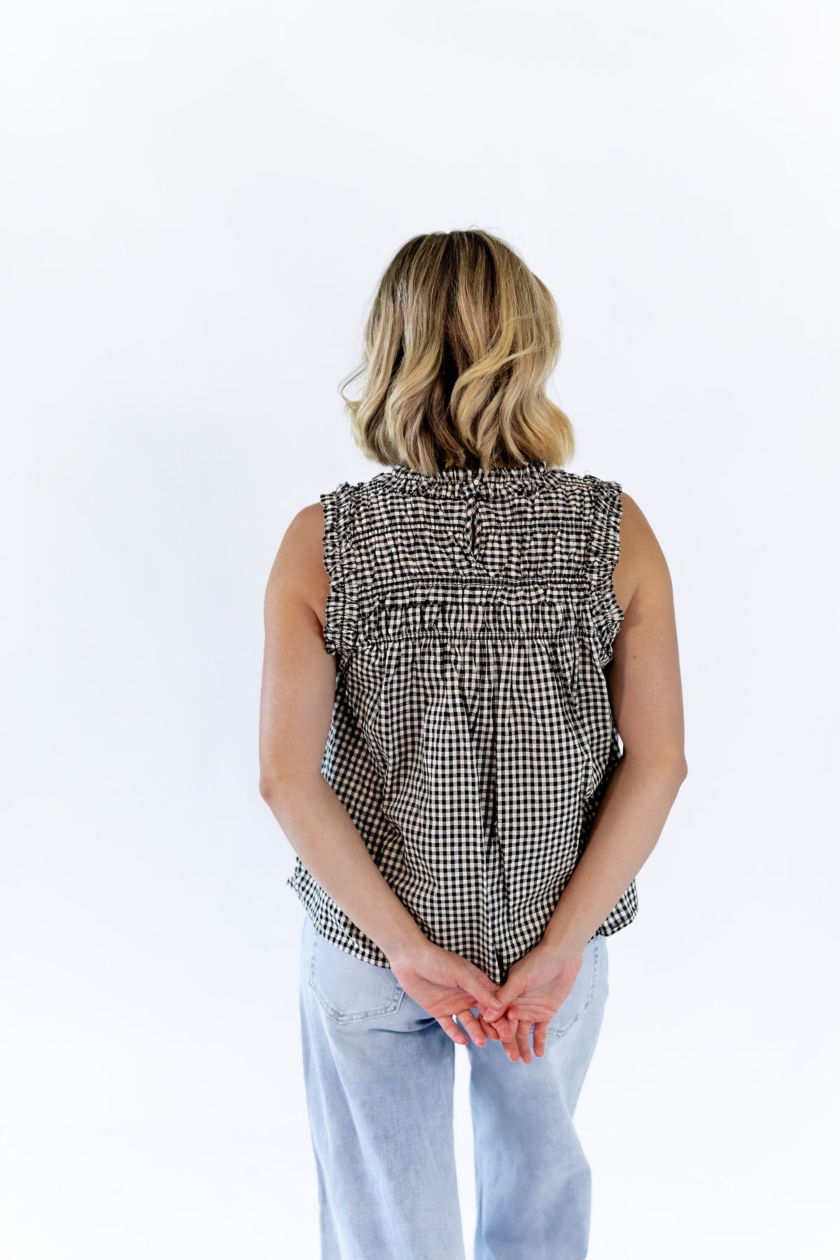 Johanna Gingham Ruffle Top
