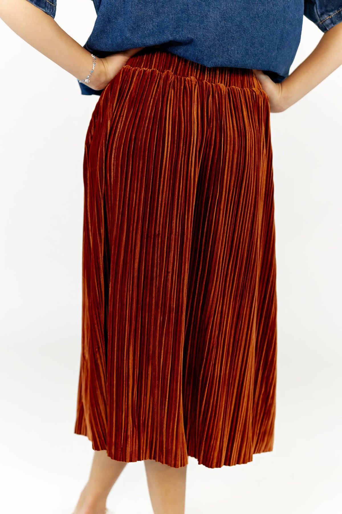 Arlette Pleated Midi Skirt