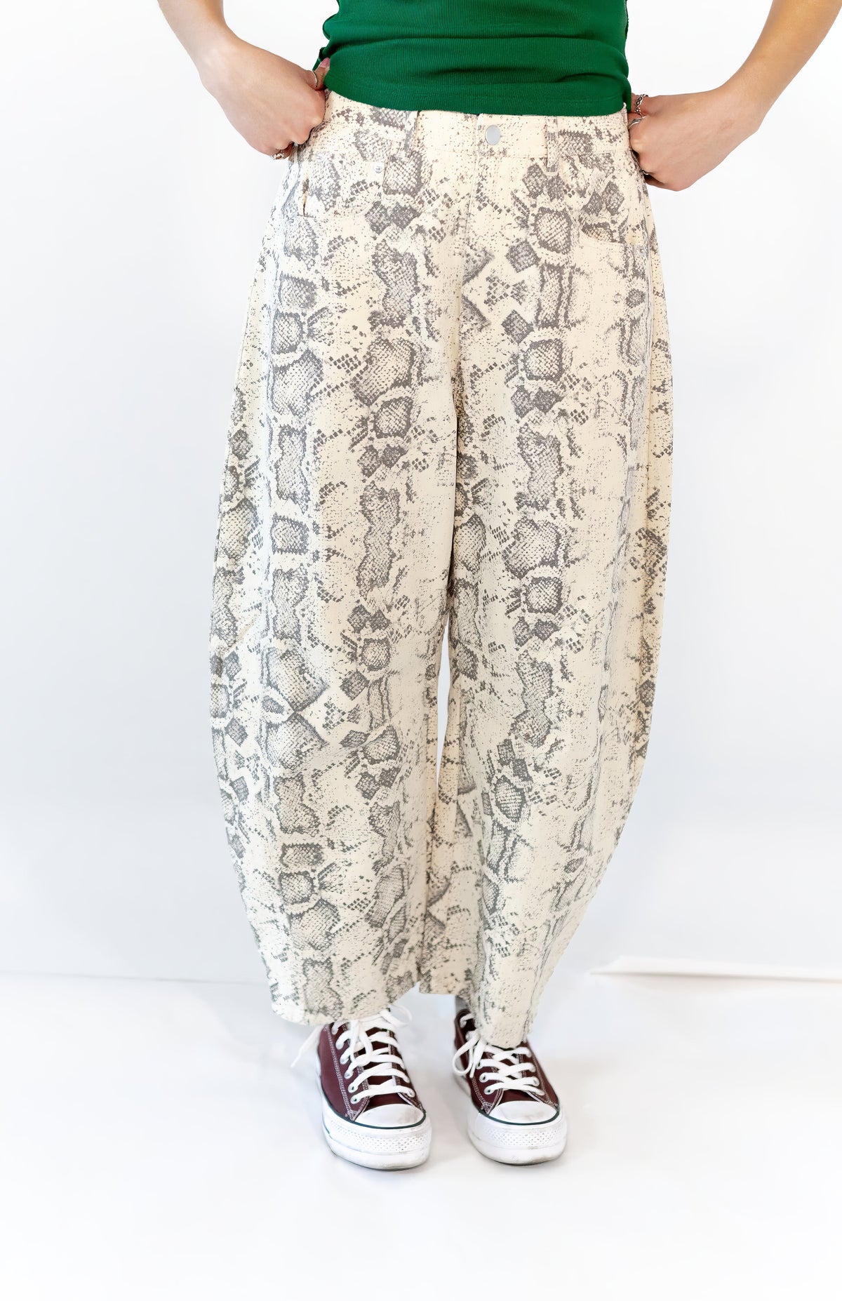 Bodega Snakeskin Barrel Jeans