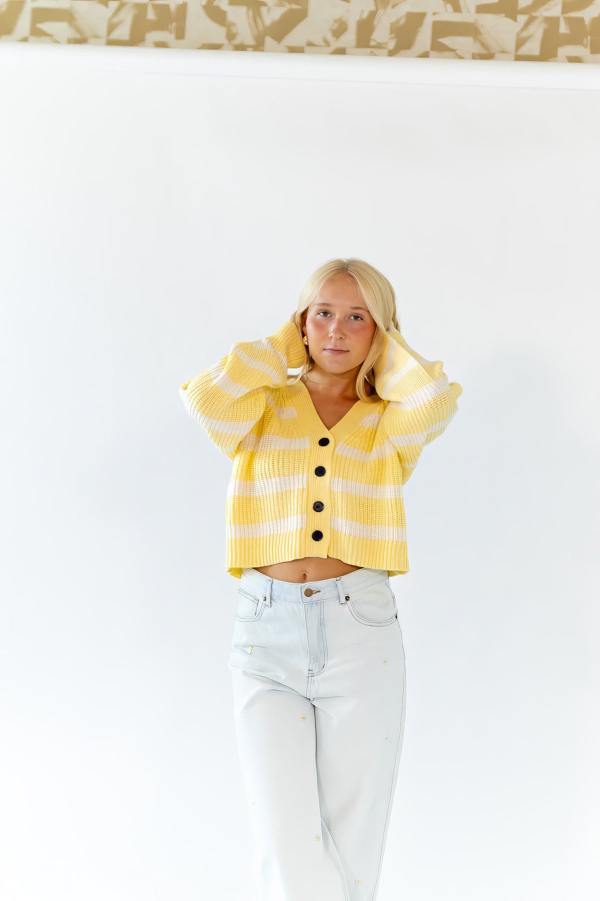Haby Striped Button Up Cardigan