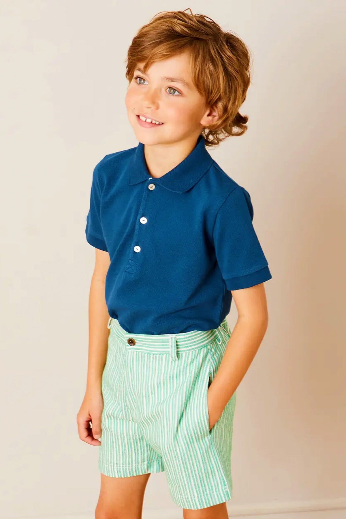 Cheyne Striped Pocket Detail Shorts in Green