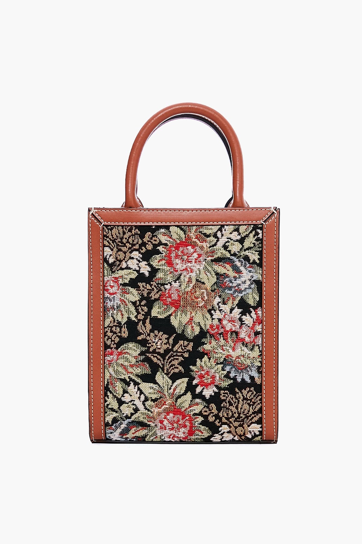 Celine Small Vertical Cabas Tote in Printed Canvas and Calfskin