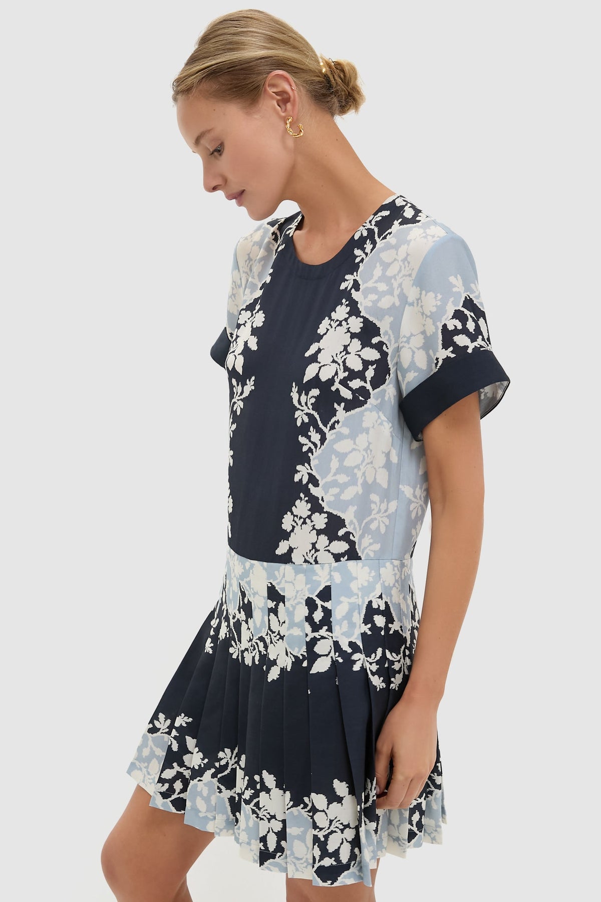 Blue Fog Pleated Liza Dress