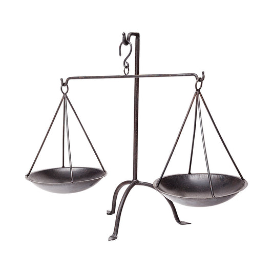 Adilah 16L x 10W Black Metal Vintage Inspired Weighing Scale