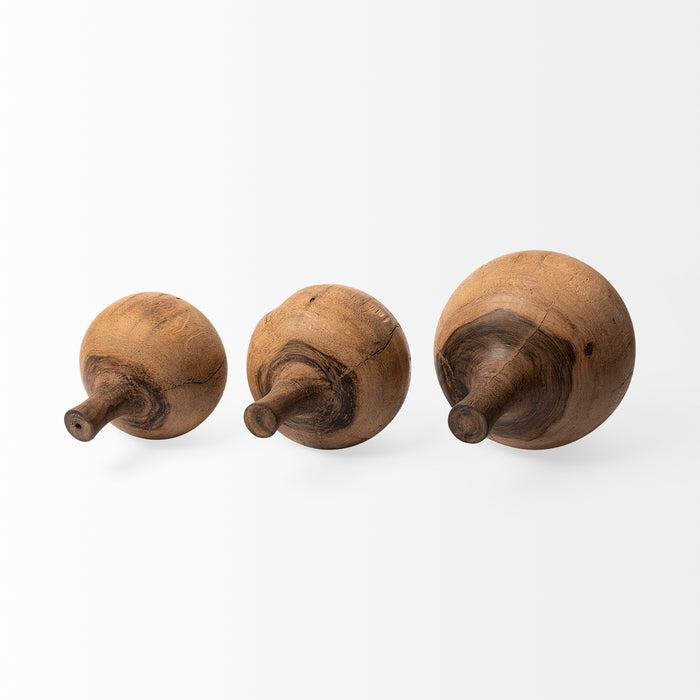 Afra Small Solid Wood Vase Shaped Decorative Object
