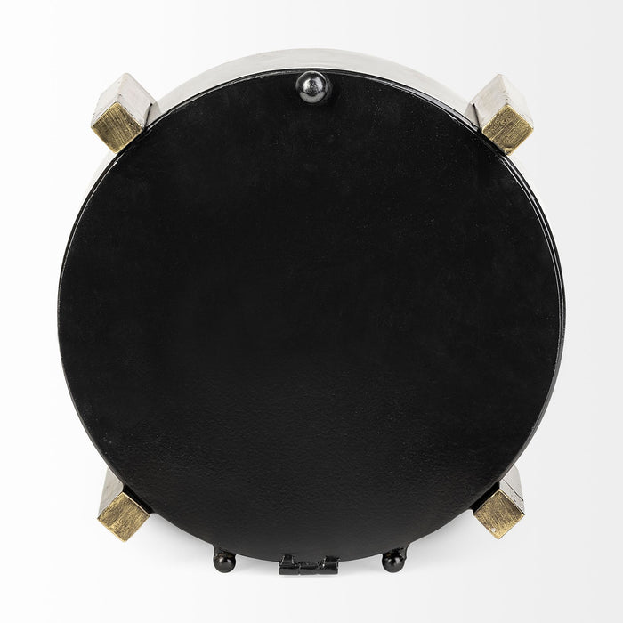 Agar Black Metal Round Table Clock