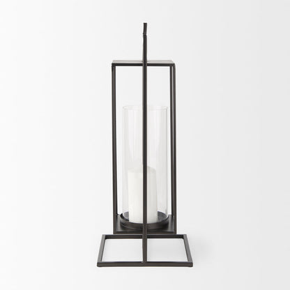 Albus I Large Black Metal Rectangular Table Candle Holder