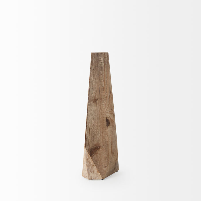 Allen II Small Natural Wooden Base Oval Vase