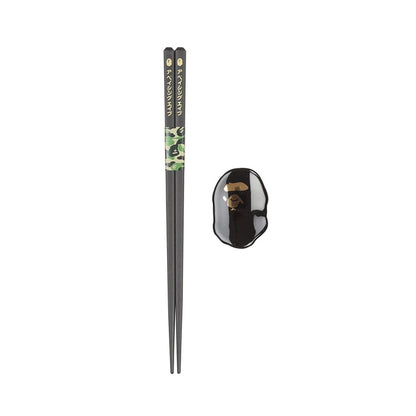 Ape Head Chopsticks & Chopsticks Rest - Black