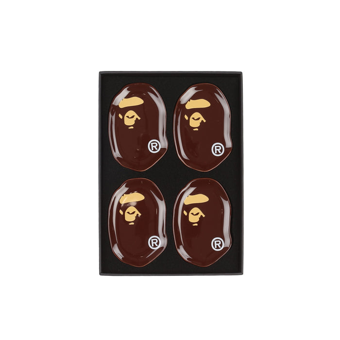 Ape Head Condiment Plate Set - Brown