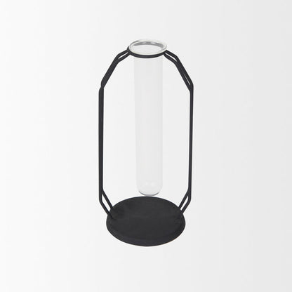 Aria 4.3L x 3.9W x 9.6H Metal and Glass Decorative Accent