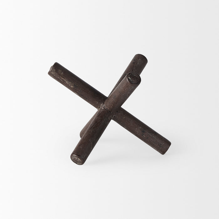 Astericks III (Small) 6L x 6W Brown Metal Decor Object