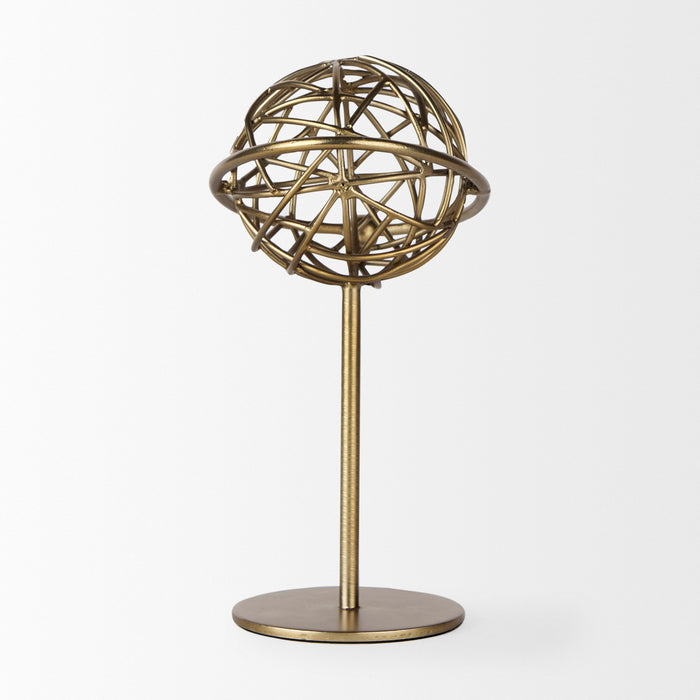 Atlas 10.0L x 8.0W x 12.0H Gold Metal Solar System Ornament