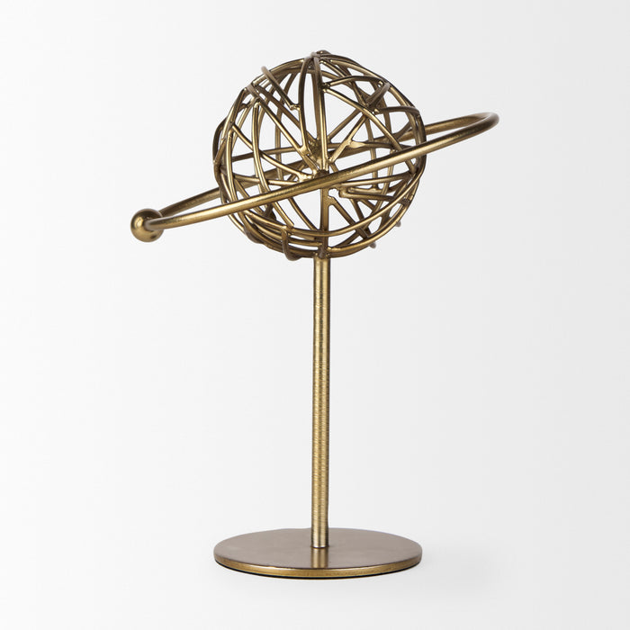 Atlas 10.0L x 8.0W x 12.0H Gold Metal Solar System Ornament