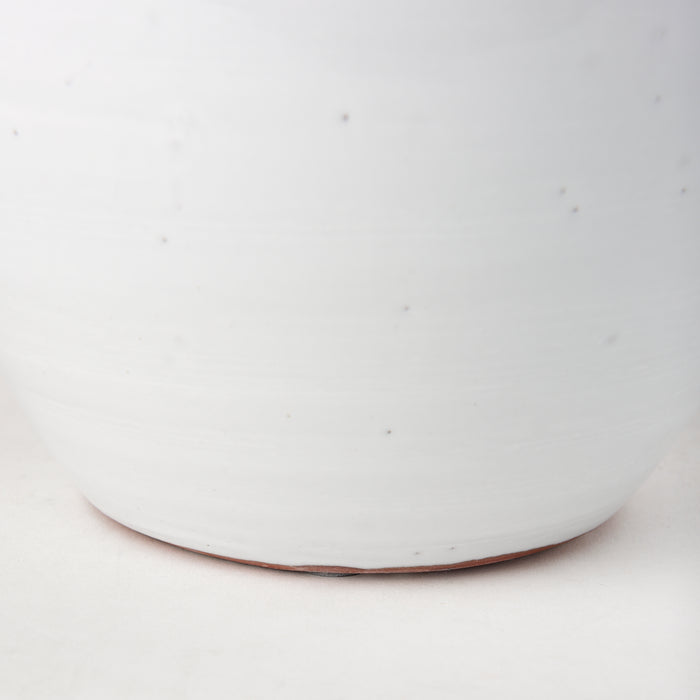 Basin Small Off-White Glazed Vase