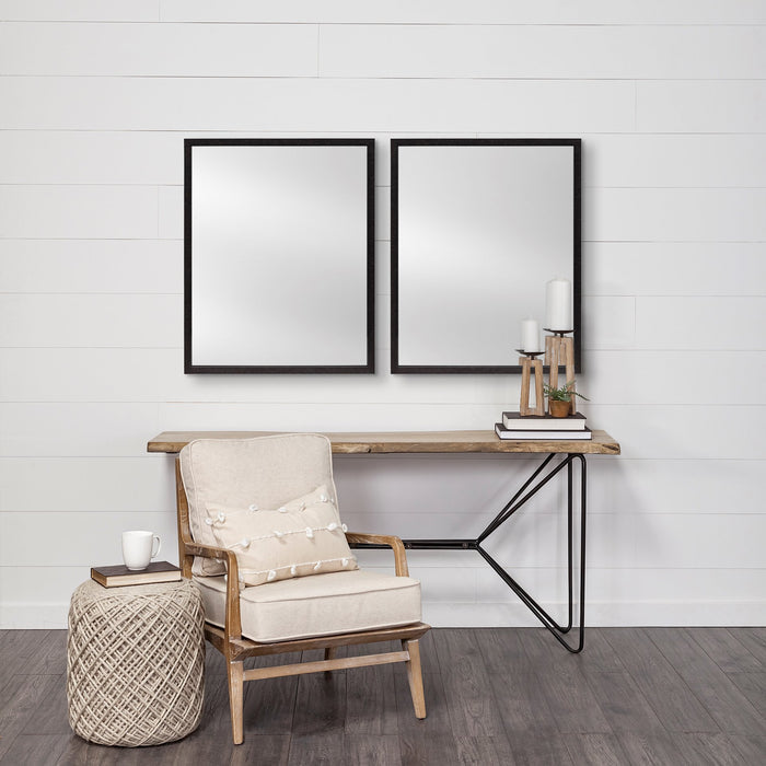 Bristol Black 24x30 Faux Wood Frame Bathroom Vanity Mirror