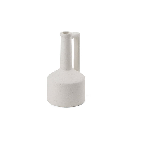 Burton 10.8H Small White Ceramic Jug Vase
