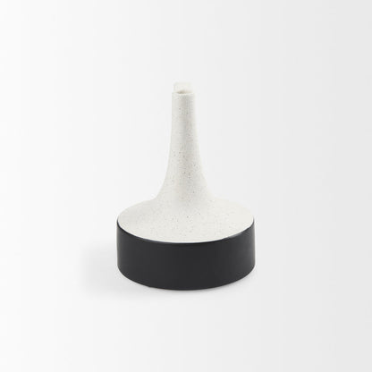 Burton 8.3H Small White and Black Ceramic Jug Vase
