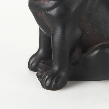 Cadence 4L x 5W Black Resin Pug Dog