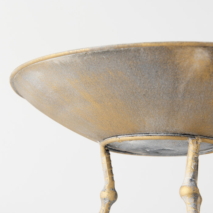 Chadwick II 13L x 13W Gold Metal Webbed Feet Bowl