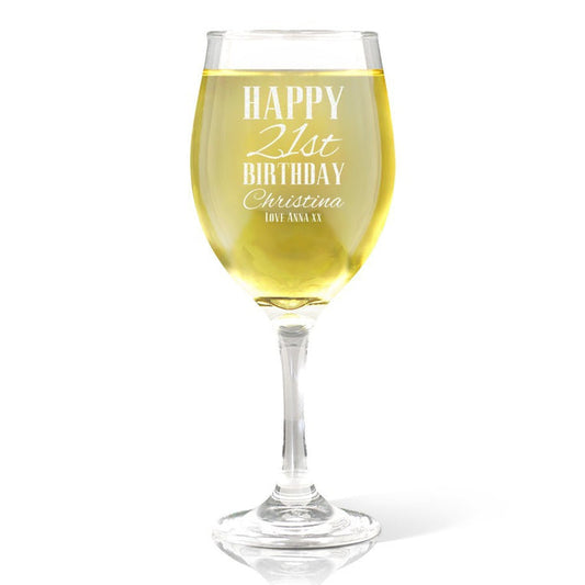 Classic Happy Birthday Wine Glass