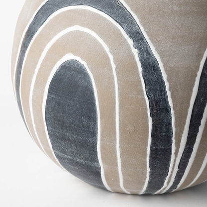 Cove Small Brown/White Ceramic Vase