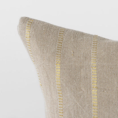 Danika 13.0L x 21.0W x 0.2H Beige and Gold Fabric Decorative Pillow Cover