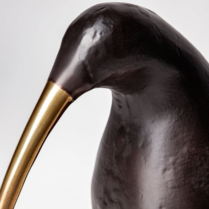 Dodo Kiwi 7L x 4W Black Cast Aluminum Mauritian Bird Sculpture