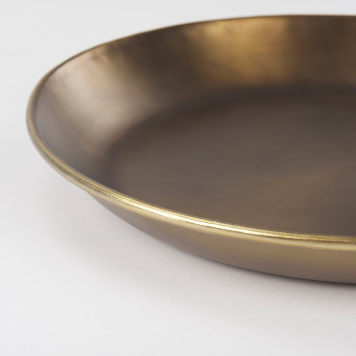 Eagan 16.0L x 16.0W x 1.5H Brass Aluminium Tray Small