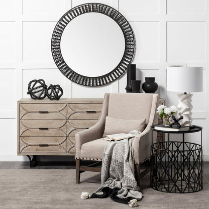 Earnhardt I Small 9L x 9W Black Wooden Beaded Orb