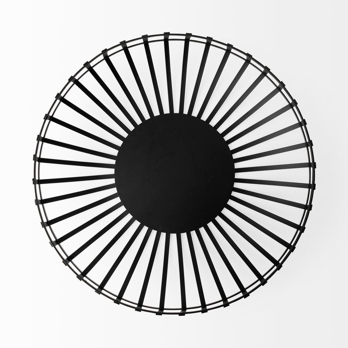 Emilio Set of 2 Black Metal Slated Bowls