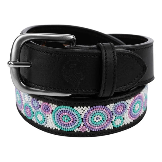 Estelle Beaded Leather Belt
