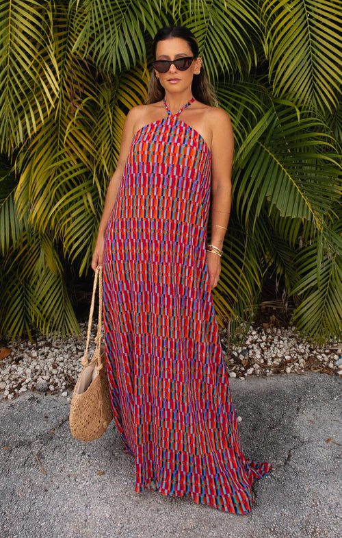 Claudia Maxi Dress ~ Cabo Crush Geo