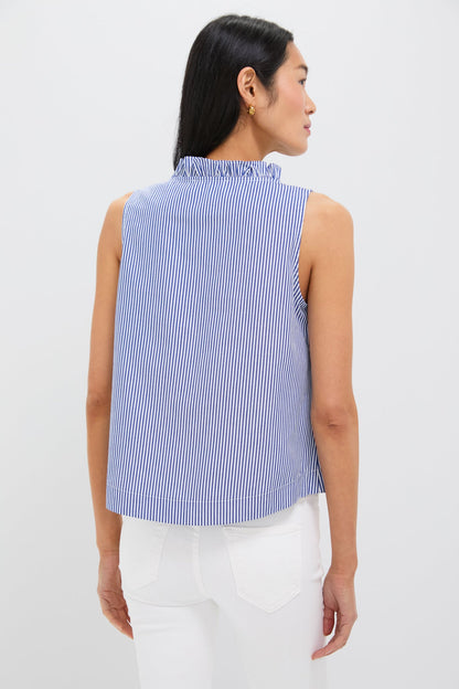 Blue Striped Veronica Top