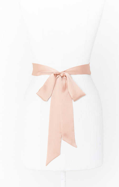 Bridesmaid Sash ~ Rose Gold Luxe Satin