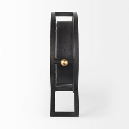 Gaston Gray Metal Circular Table Clock