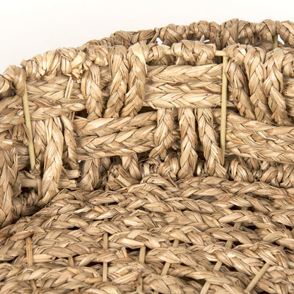 Haini Set of 2 Large Basketweave Seagrass Trays w/ Loop Handles