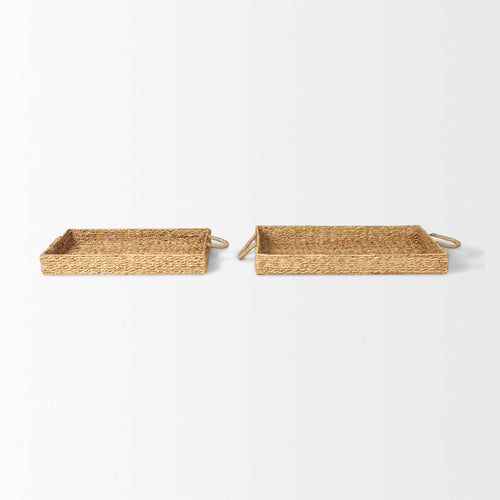 Hona Set of 2 Large Recatangular Nesting Water Hyacinth Trays