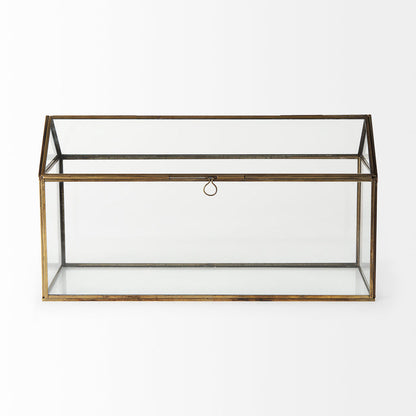 Hutt 16L x 6W x 9H Gold Glass Terrarium Box