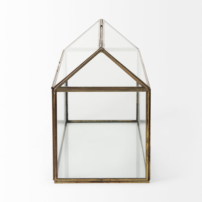 Hutt 16L x 6W x 9H Gold Glass Terrarium Box