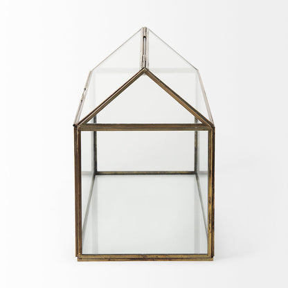 Hutt 16L x 6W x 9H Gold Glass Terrarium Box