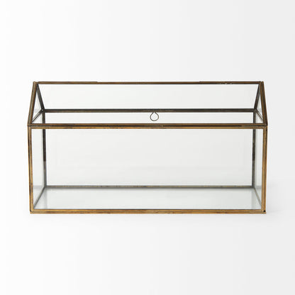 Hutt 16L x 6W x 9H Gold Glass Terrarium Box