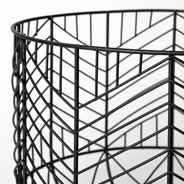 Idris Set of 2 Black Metal Geometric Mesh Bowls