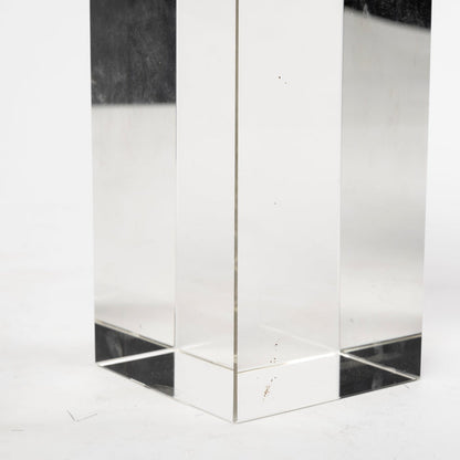 Isla (Large) 5L x 5W White Replica Resin Coral On Clear White Glass