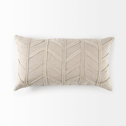 Ivivva 14L x 26W Beige Fabric Textured Decorative Pillow Cover