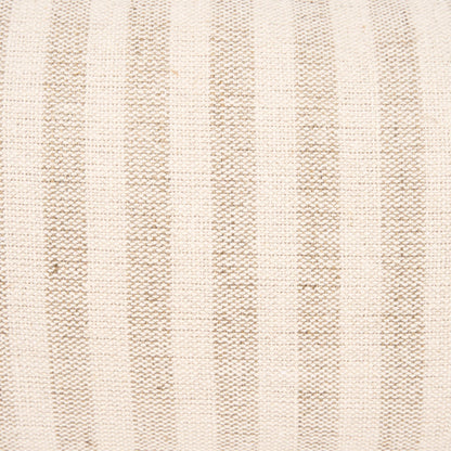 Jace Cream w/ Beige Stripe Lumbar Decorative Pillow Cover