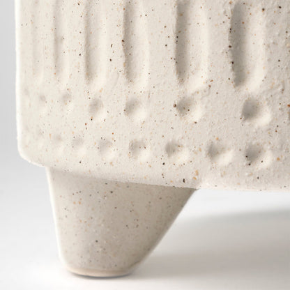 Jacob I Short White Ceramic Smiling Face Vase