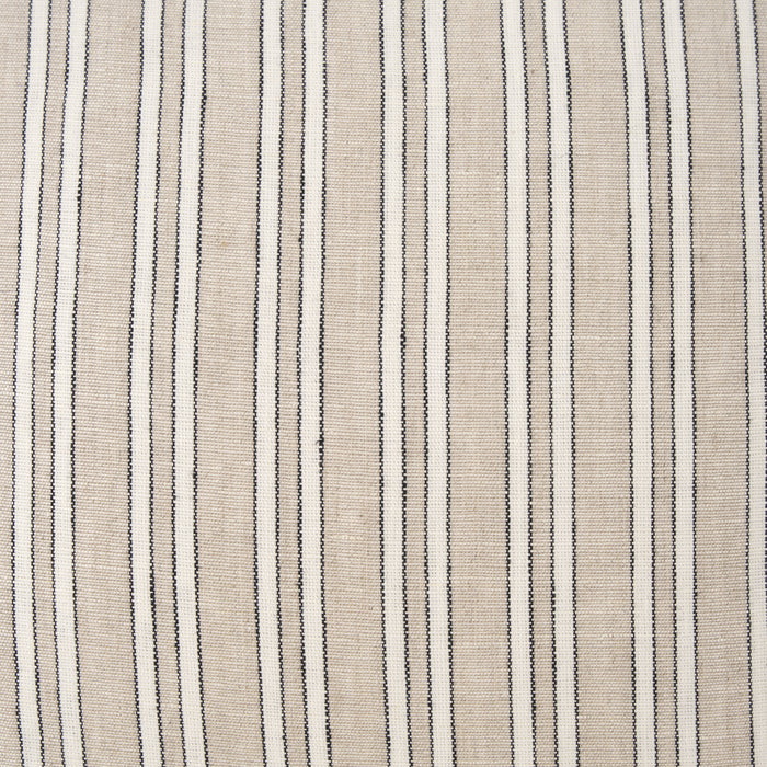 Jaxon Beige and Black Striped Cotton-Linen Decorative Square Pillow Cover