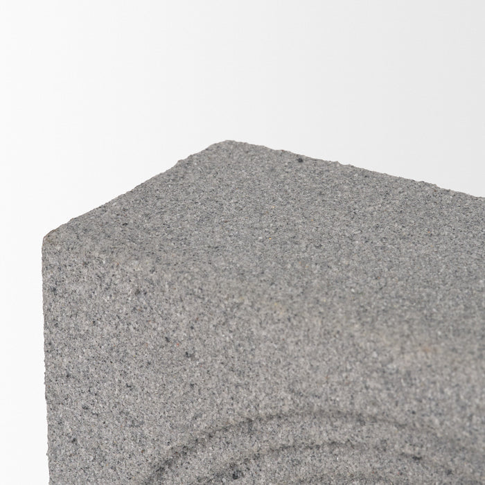 Kacia Resin Textured Concrete Gray Decorative Object
