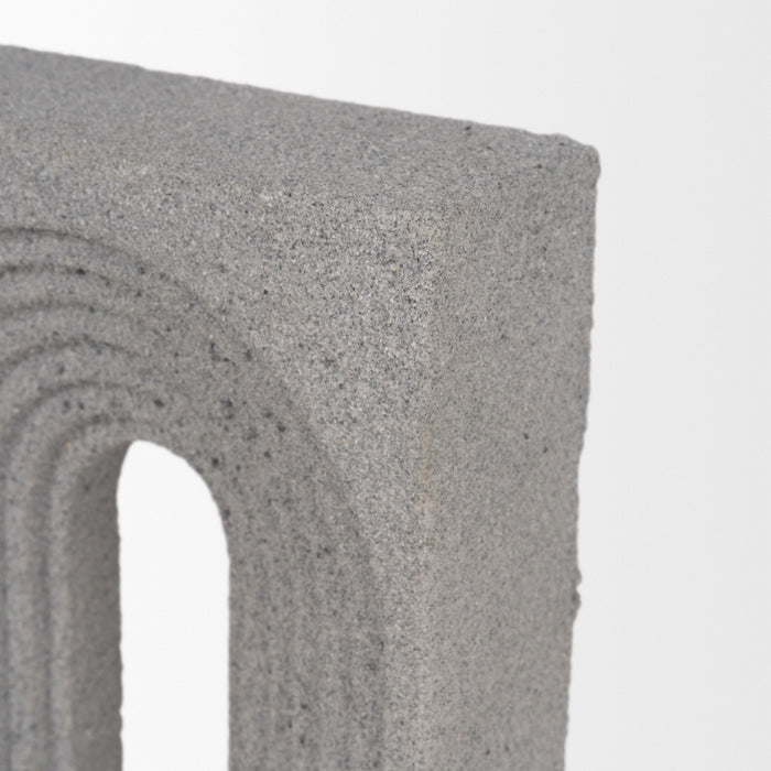 Kacia Resin Textured Concrete Gray Decorative Object